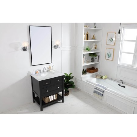 Elegant Decor 30 In. Single Bathroom Vanity Set In Black VF27030BK
